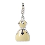 Sterling Silver 3-D Enameled Dress w/Lobster Claw Clasp Clasp Charm