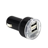 PowerDigital Dual USB 2.1A 10W High Output Car Charger for Apple iPad 2, New iPad 3, iPhone 5, iPhone 4S, iPhone 4, iPhone 3GS, iPhone 3G, HTC Samsung Motorola Android Phones - Black