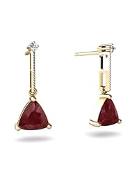 Genuine Ruby 14kt Yellow Gold Earrings
