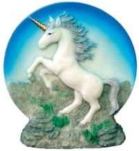 Miniature Raised White Unicorn Decorative Plate Figure On Base