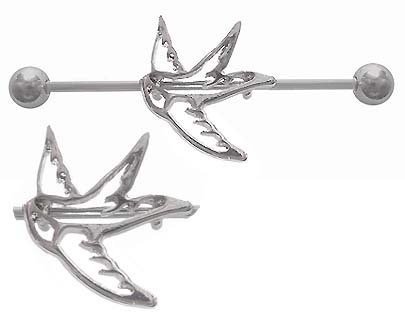 Surgical Steel HOLLOW DOVE Swallow Bird Industrial 