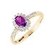 9ct Amethyst & Diamond Cluster Ring