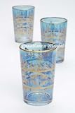Moroccan Tea Glasses Blue Tunis (Set of 6) XMAS SPECIAL!