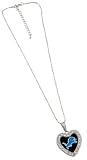 NFL Detroit Lions Reversible Crystal Heart Pendant with 16" Chain
