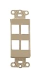 Leviton 41644-W Quickport Decora Insert, 4-Port, White