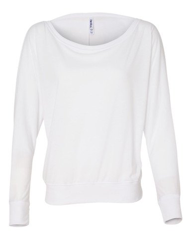 Bella + Canvas Women's Flowy Long Sleeve Off Shoulder Tee