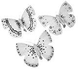31sfla84Q3L. SL160  Package of 12 Iridescent White Feather Artificial Butterflies with Clip