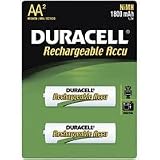 Duracell AA Rechargeable Batteries, 2,450 mAh Nickel-Metal Hydride (NiMH), Pack of Two