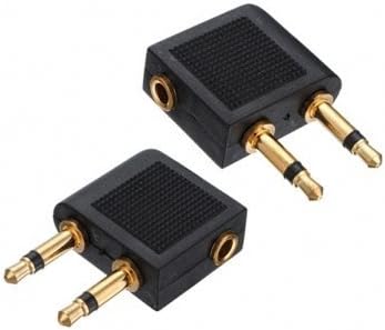 2x Golden Plated Airline Airplane Flight Adapter by Stylish Living