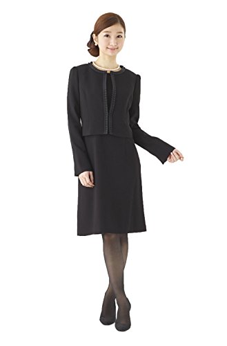 (モノワール) MONOIR 喪服 レディース 礼服 ノーカラー ブラックフォーマル アンサンブル ワンピース オールシーズン FX4F002A
