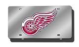 Detroit Red Wings Laser Cut Silver License Plate