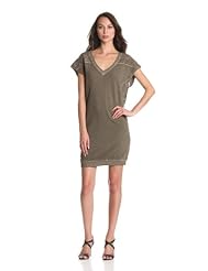 V-neck Shift General Print Dolman Short Sleeves Cotton/Nylon Lace  Dress