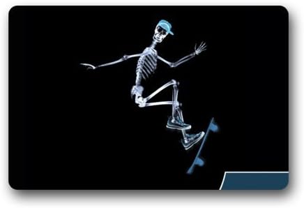 Cool Skull Skateboarder Design non-woven fabric top Custom Doormat,Indoor/Outdoor Floor Mat( 23.6 X 15.7 Inch)