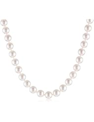 18k White Gold 7.5-8mm White Akoya Cultured Pearl Necklace