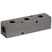 Polyconn PCM20-250-03BW Black Anodizing Aluminum Manifold, 3/8" NPT Female x 1/4" NPT Female, 1-1/2" Centers, 3 Stations