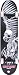 Birdhouse (CPX1041) Tony Hawk Full Skull Series 7.5-Inch Full Size Complete Skateboard (Black)