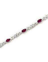 14kt Yellow Gold Oval Ruby and Diamond Bracelet