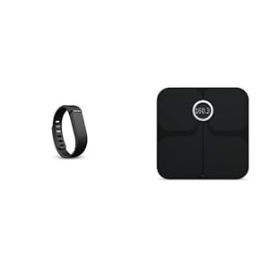 Fitbit Flex Wireless Wristband (Black) and Aria Wi-Fi Smart Scale (Black) Bundle