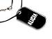 Alicia - Name Military Dog Tag Black Satin Cord Necklace