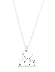 Sterling Silver I Love Nana Charm with Thin Singapore Necklace