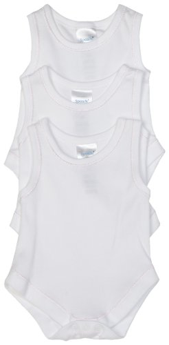 SpaSilk 100% Cotton Sleeveless Lap Shoulder 3-Pack Bodysuit