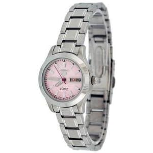 Seiko Wrist Watches-Seiko 5 Ladies Women SYMD91 Soft-Pink Dial Automatic Mechnical Self-Winding Stainless Steel Dress Watch