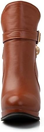 Hello 999 heels ankle boots for women. (6, Brown)