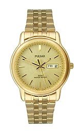 Pulsar Gold-tone Steel Bracelet Champagne Dial Men's watch #PXF268X9