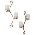 2 Pc Wave Sconces - Gold