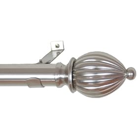 Window Curtain Rod Drapery Rod 52 Inch -144 Inch Kamrak Nickel by Backyard Bargain LLC