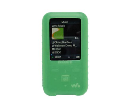 Premium Green Silicone Skin for Sony Walkman S615 / S616 / S618 / S716 / S718 Series with Armband and Belt Clip