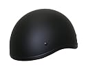 DOT Solid Flat Black Motorcycle Skull Cap Half Helmet - Size : Large