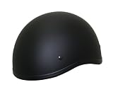 DOT Solid Flat Black Motorcycle Skull Cap Half Helmet