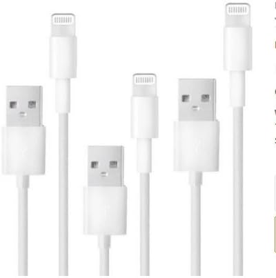 NukePak(R) High Speed iPad Charger Cables - Pack of 3 Apple MFI Certified 3 ft