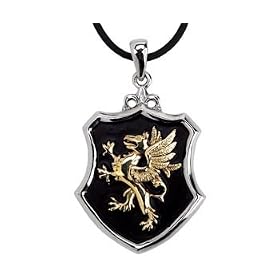 Griffin Herald Shield Pendant W  Cord Necklace Gryphon