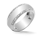 Bling Jewelry Sterling Silver Wedding Band Invisible Cut CZ Unisex Men's Ring