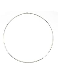 18KT White Omega Dome 3.2mm Necklaces Length = 18
