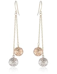 14k Tri-Color Filigree Dangle Earrings
