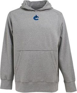 Antigua Men's NHL Vancouver Canucks Impact Desert Dry Short Sleeve Polo, Grey Heather, XX-Large