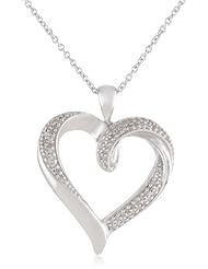 Sterling Silver Heart Pendant Necklace (1/5 cttw, I-J Color, I3 Clarity), 18"
