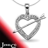 Jewelco London 18 Carat White Gold 15pts Diamond Pendant (Comes with 18 inch Pendant Chain)