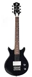 Luna Pandora Mini Double Cutaway Acoustic Guitar, Black
