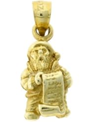 Dazzlers Solid 14k Gold 3D Santa Clause Charm Pendant Available in three colors from jewelsberry (weights: 3.4 grams only)