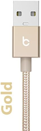 BelayCords Micro Connector with Reversible USB for Android, Windows, Blackberry - 2 Meters (Gold)