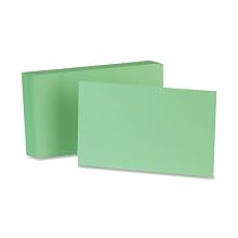 Oxford Unruled Index Cards, 5 x 8 Inches, Green, 100 per Pack (7520-GRE)