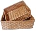 Whitney Design ML-6274 Woven-Fir/Rattan Rectangular-Shaped Baskets, Set of 2