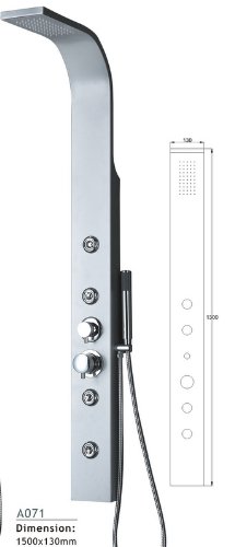 BathApp Aluminum Alloy Rainfall Shower Panel with 4 Shower Massage Jets (Model BAA071)
