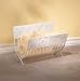 DISTRESSED SHABBY WHITE METAL TILES MAGAZINE PAPER RACK