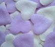 Heart Shaped Silk Rose Petals Wedding Favors Decor - 200 Count - Lavender & Ivory