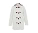 Centigrade Washable Wool Blend Hooded Coat with Floral Lining Winter White Large
